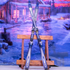 Hekje met ski's