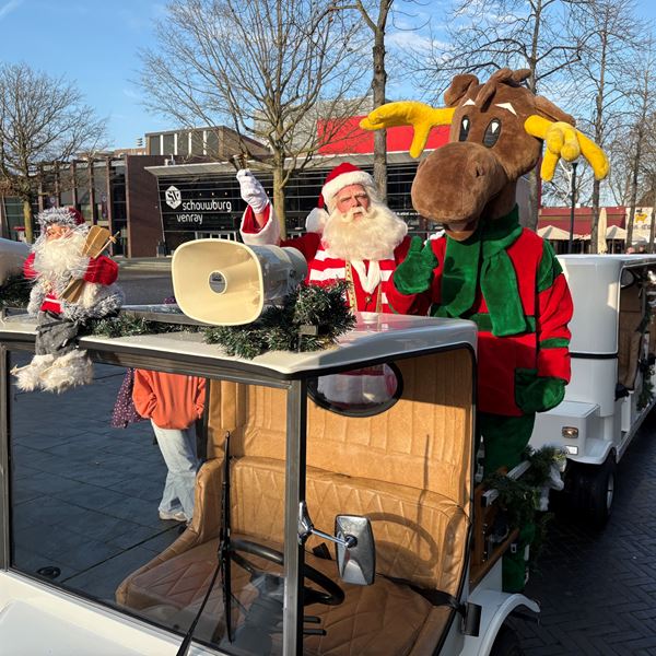 witte kersttrein met kerstman huren