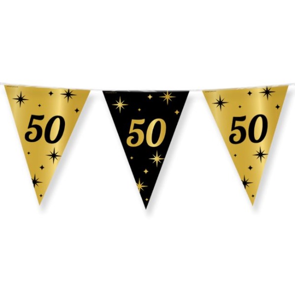 Vlaggenlijn 50 jaar goud-zwart