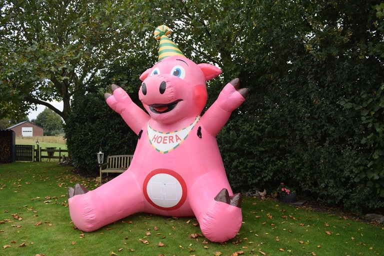 Opblaasbaar feestvarken huren? Leuk varken Partyhome Verhuur